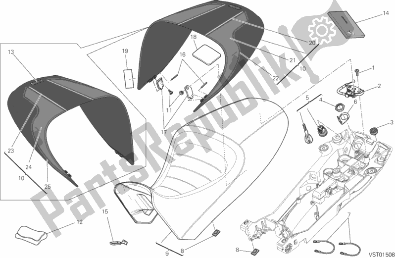 Wszystkie części do Siedzenie Ducati Diavel Carbon FL USA 1200 2017
